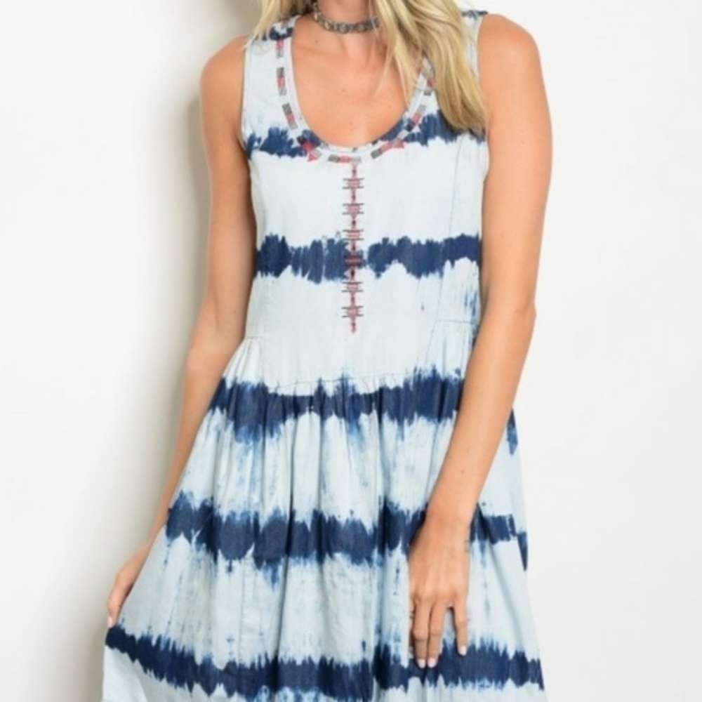 Tie Dyed Striped Dress